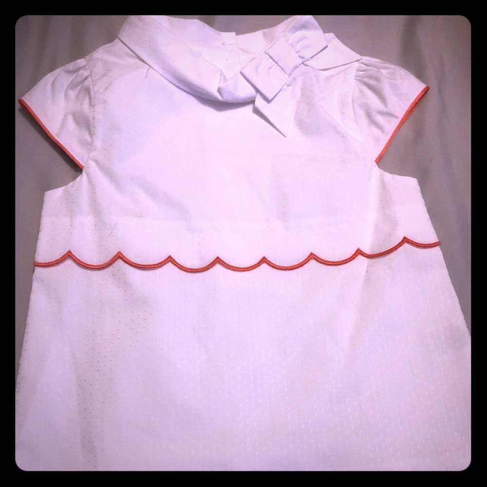 Janie and Jack 4t girls white with coral blouse